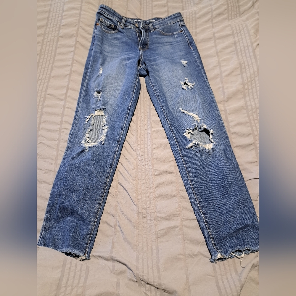 Distressed Blue Jeans